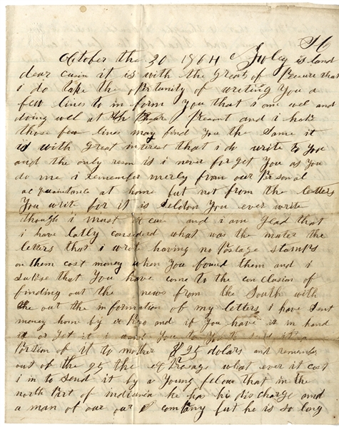 55th Mass Infantry Colored Troops Letter