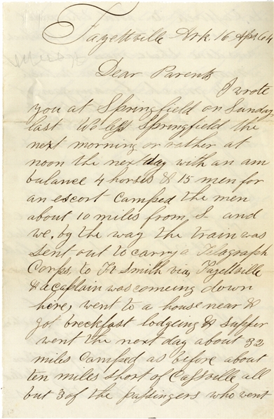 Letter from Arkansas Crossing the Battlefield Gen. Lyon was Killed