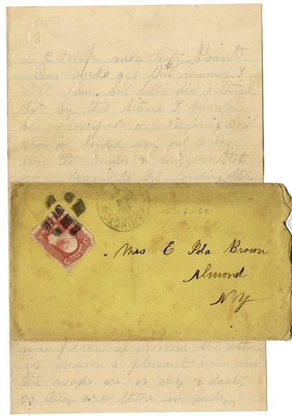 188th New York Soldier Writes of Landing at City Point, Virginia
