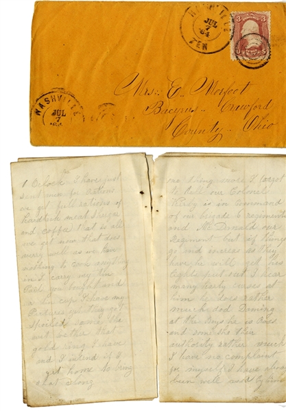 Altoona Pass Battle Letter -One color barer was bayoneted on the works and their color captured