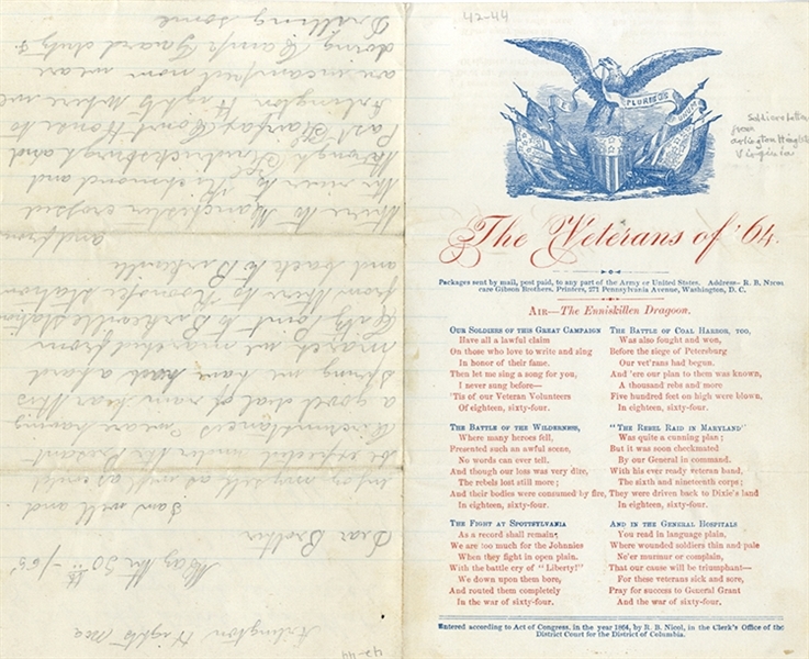 Soldier’s Letter on “The Veterans of ‘64” letterhead