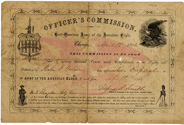 Commission Issued By The Army of the American Eagle For A Woman