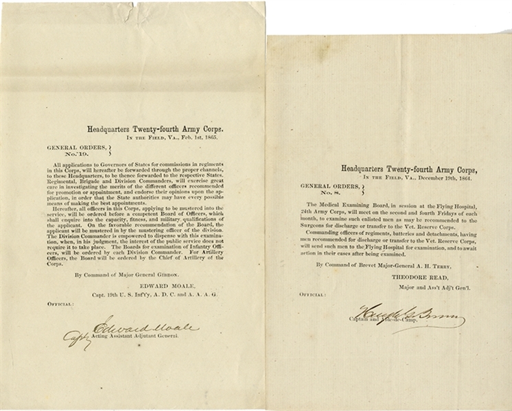 24th Army Corps General Orders Signed by Officers