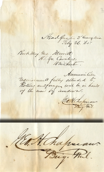 War-date Autograph Letter Signed by General George Chapman