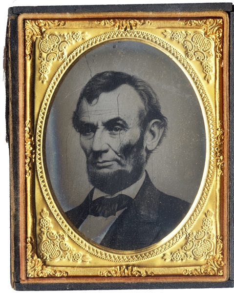 Unusual Purple Glass Ambrotype of President Lincoln
