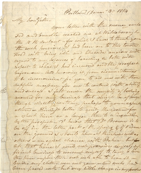 Rare Privateer Surgeon’s Letter from the War of 1812