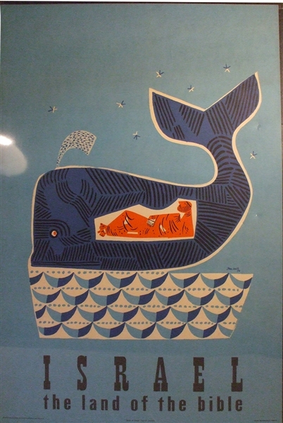 Jonah Inside The Whale Is The Theme of this Poster By Israel Artist Jean David