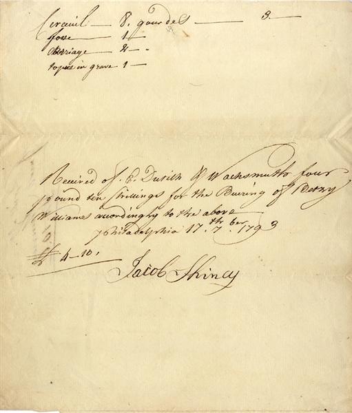 1793 Funeral Bill