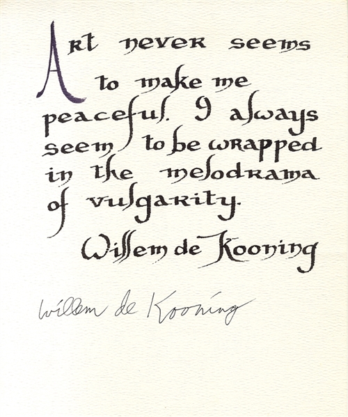 Signed Quotation by Abstract Artist