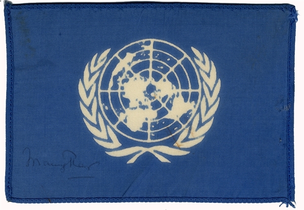 UN Secretary U Thant Signed Flag