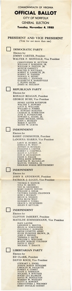 The 1980 Presidential Ballot