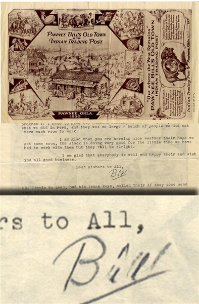 Great Graphic Pawnee Bill Stationery