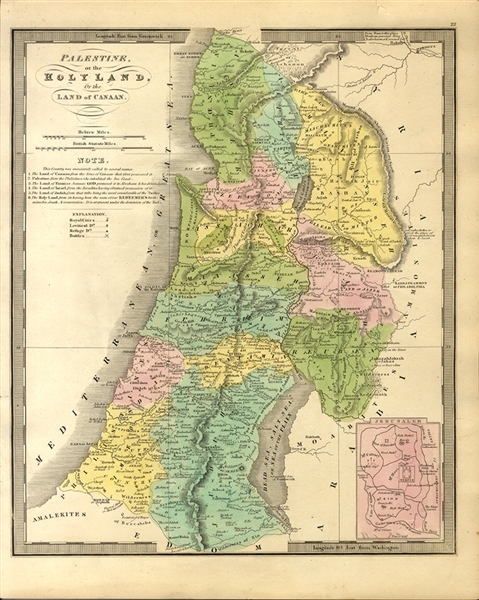 Very Displayable Palestine Map c1840’s