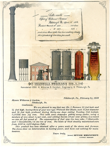 Colorful Printed Stationery - Isabella Furnace Company, Pittsburg. 