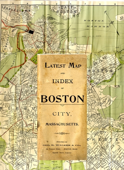 1892 fold-out map of Boston, Mass. 
