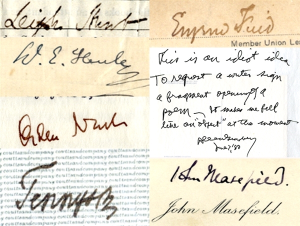 Autograph Collection of Poets, Featuring Tennyson, Ginsberg, Holmes and More