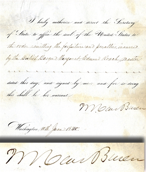 Document Signed by President Van Buren