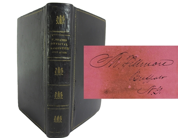 Millard Fillmore signed book, Register of all Officers and Agents