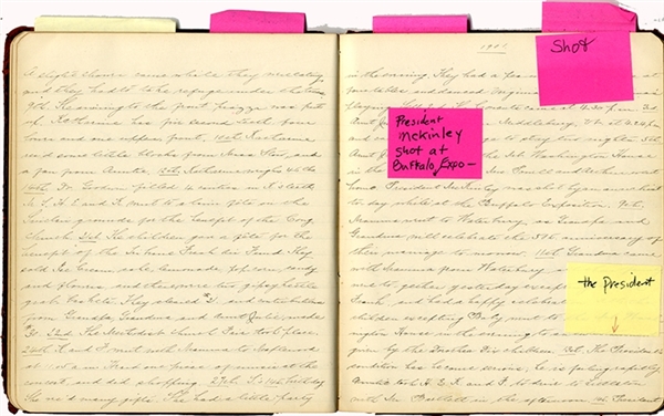 Ca. 1900 diary with many President William McKinley entries. 