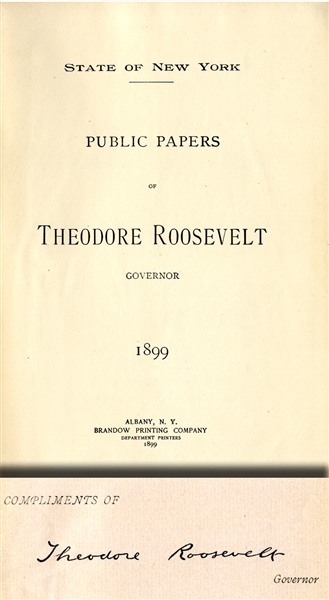 Presentation Copy, of the Public Papers from Roosevelt's Years as Governor of New York