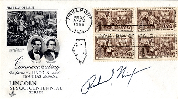 Nixon Sign FDC Related to Lincoln