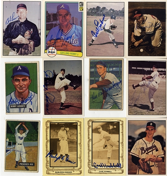 Group of 12 Pitchers’ Signed Cards