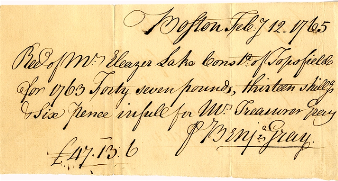 Colonial Receipt for Payment