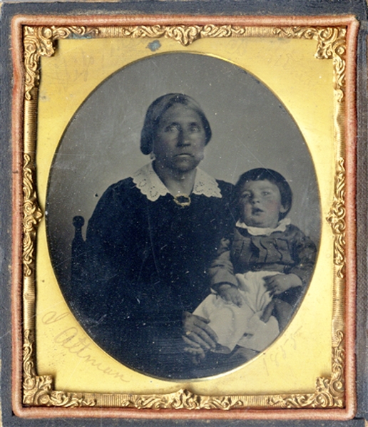 Mammy and Child With Etched Identification