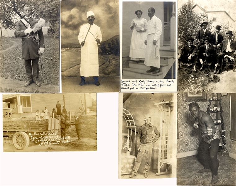 A Better Grouping of 7 Black Americana Real Photo Post Cards