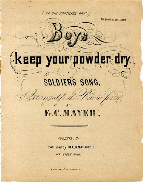 An Encouraging Confederate Music Sheet