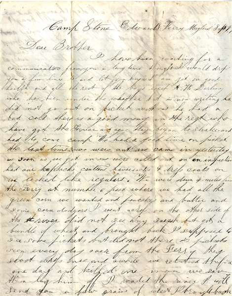 1st Minnesota Infantry Letter - Died of Wounds to the Head at Petersburg