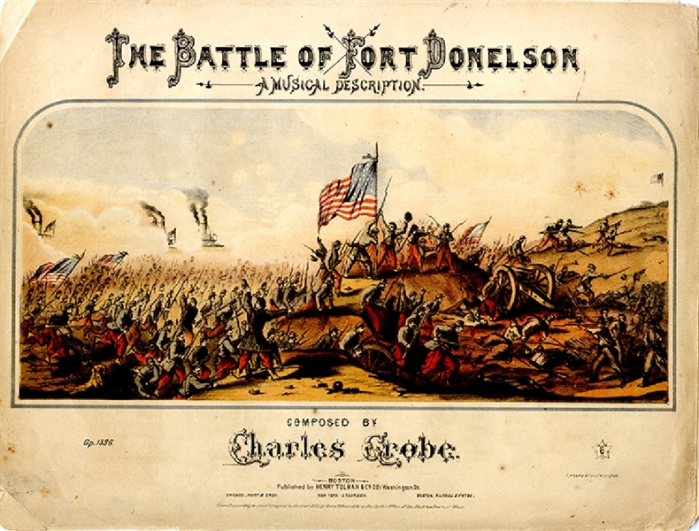 Great Horizontal Lithograph Image of Battle Scene