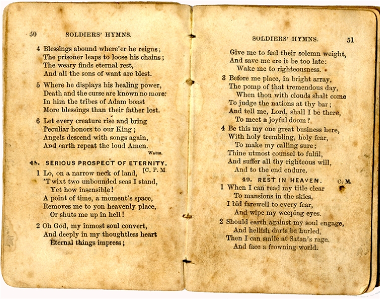 War Period Pocket Soldier’s Hymns and Psalms