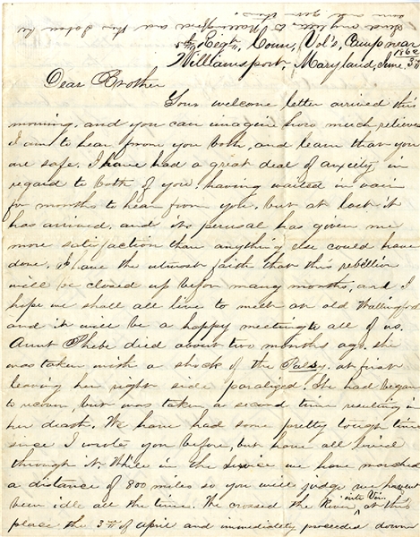 5th Connecticut Infantry Letter on Fighting Jackson and the Battle of Winchester