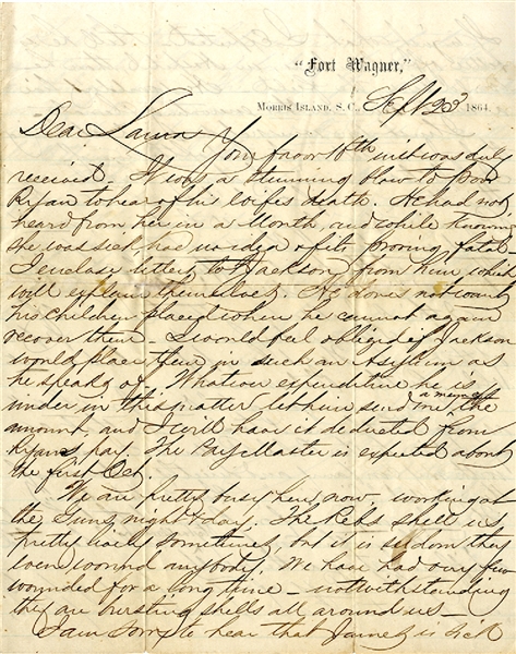 127th New York Infantry Letter from Fort Wagner