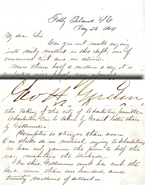 General Gordon Writes of Fort Sumter and Use of Colored Troops