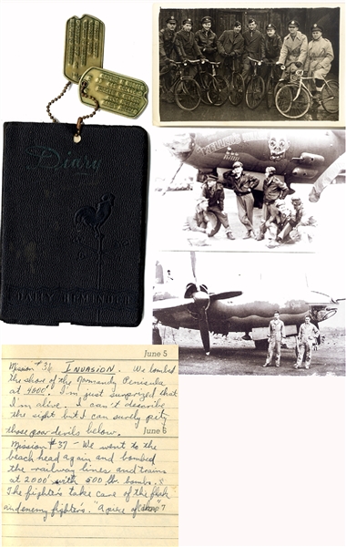B-26 Bomber Pilot Awarded the Distinguished Flying Cross Diary with D-Day Entries