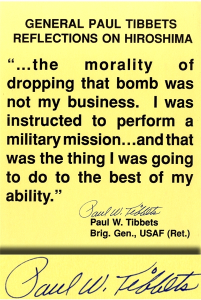General Paul Tibbets Reflections on Hiroshima