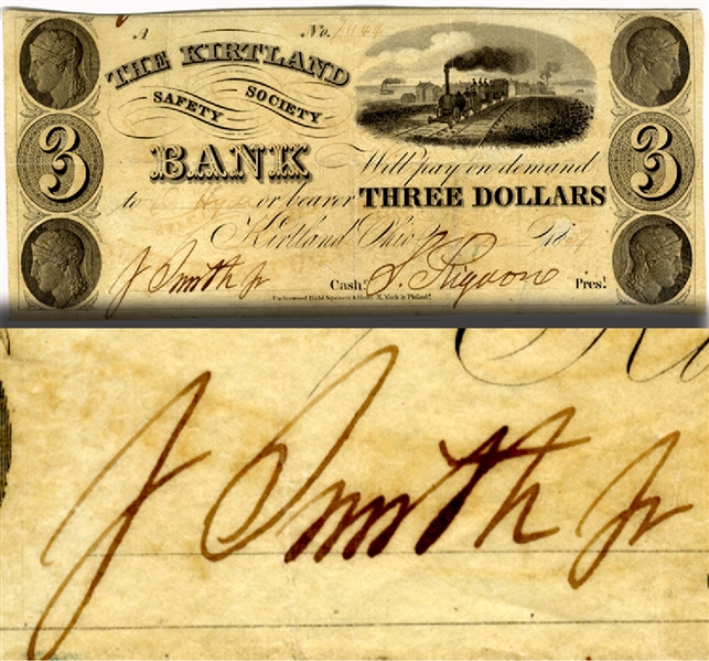 Jospeh Smith Signed Bank Note