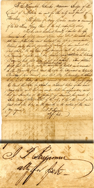 Judah Benjamin Autograph Document Signed as an Attorney in New Orleans
