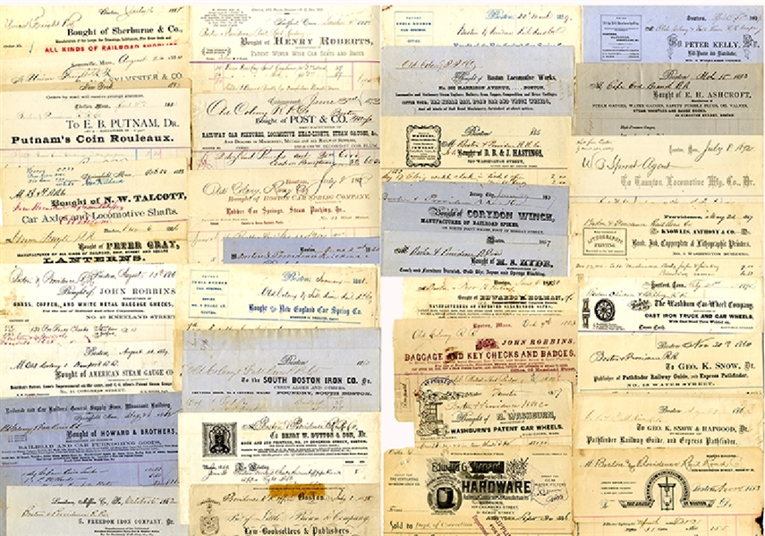 Collection of Bill Heads For Suppiers to Various Rail Road Companies