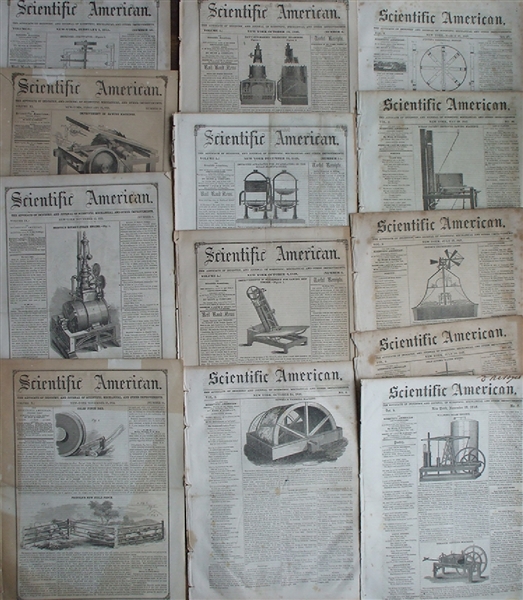 Group of 23 Issues of Scientific American 1846-1856