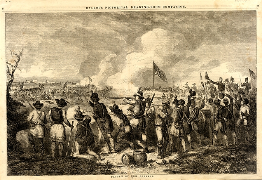 Stunning Graphic Engraving Battle of New Orleans
