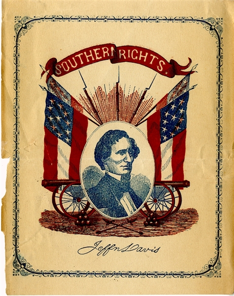 1861Jeff Davis Confederate Patriotic Devise.