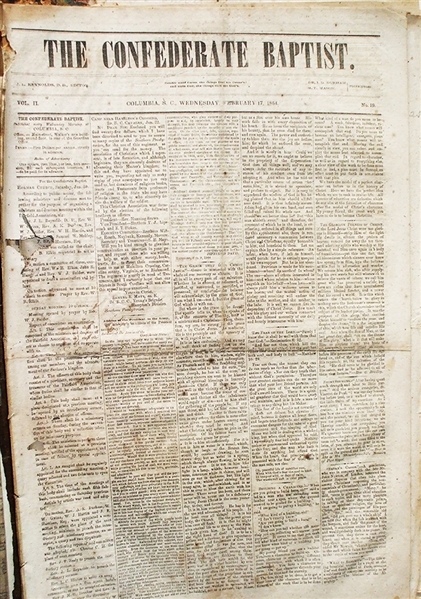 Group of Confederate Printed Newspapers