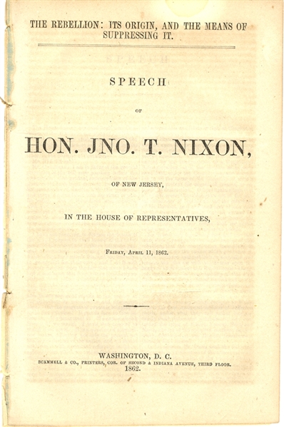 Congressional Speech - The rebellion, its origin, and the means of suppressing it. 