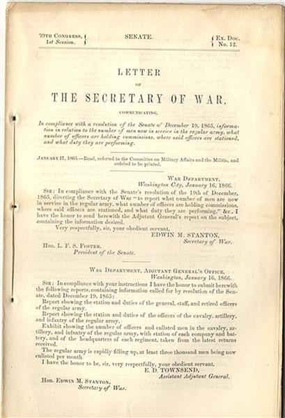 The Officers Duties At The End of 1865