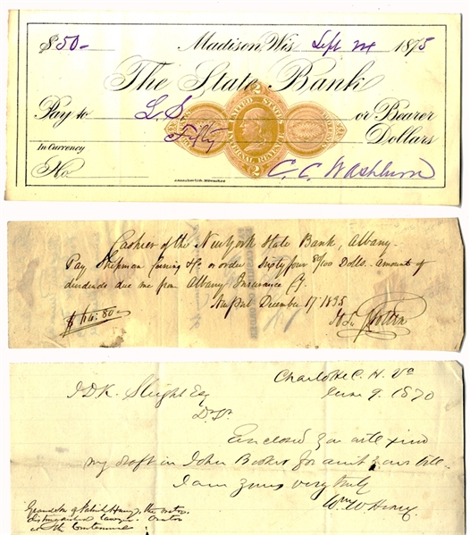 Documents Signed  by Generals Washburn, Totten and Henry