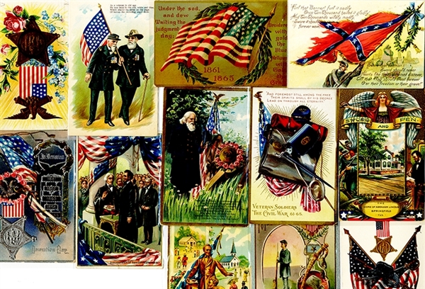 Collection of 22 Civil War Themed Post Cards