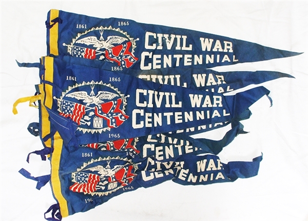 Six Civil War Centennial Pennants